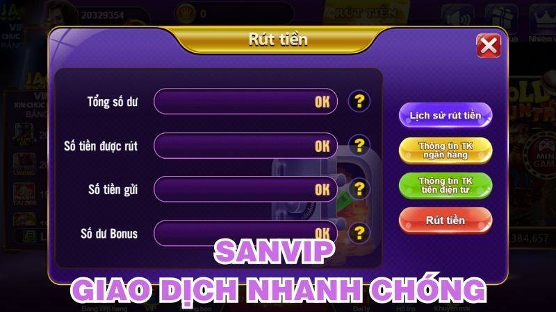 Giao dịch thanh toán San Vip 